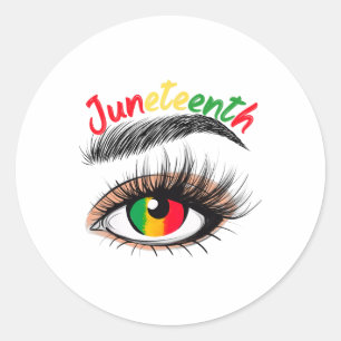 Bright Eyes Juneteenth Shirts Women Men African Am Classic Round Sticker