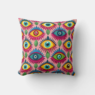 Bright eyes throw pillow