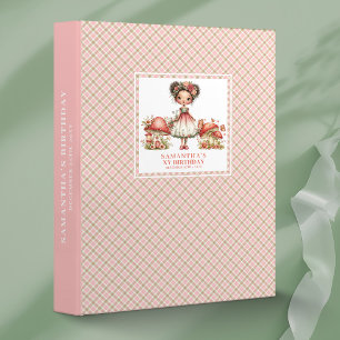 Bright Fairy Birthday Album Pink Flowers Keepsake 3 Ring Binder