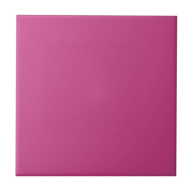 Bright Fall Fuchsia Solid Color Print Ceramic Tile (Front)