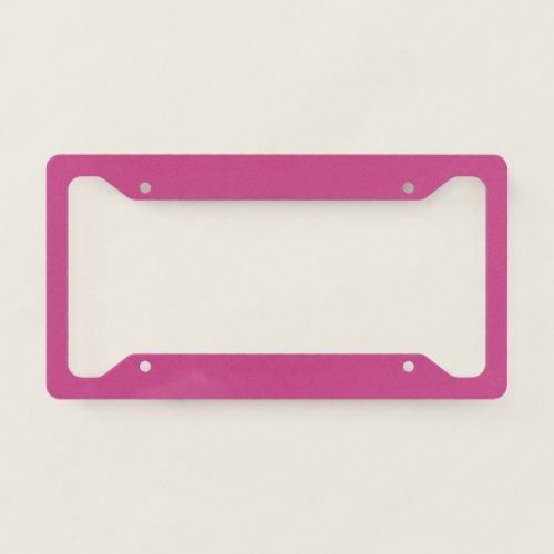 Bright Fall Fuchsia Solid Color Print License Plate Frame