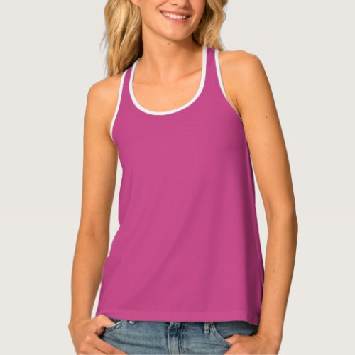 Bright Fall Fuchsia Solid Color Print Tank Top