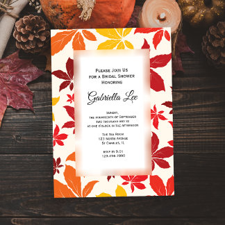 Bright Fall Leaves Bridal Shower Invitation