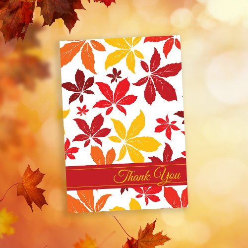Bright Fall Leaves Thank You Invitation