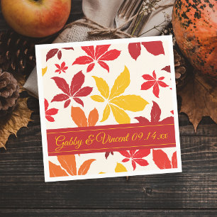 Bright Fall Leaves Wedding Napkins