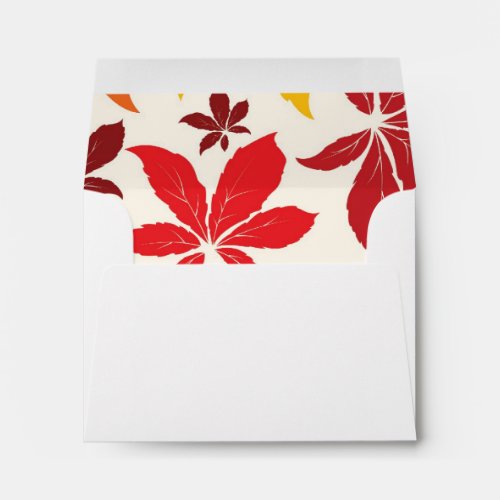 Bright Fall Leaves Wedding RSVP Response Card Envelope