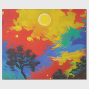 Bright fantasy sunset wrapping paper