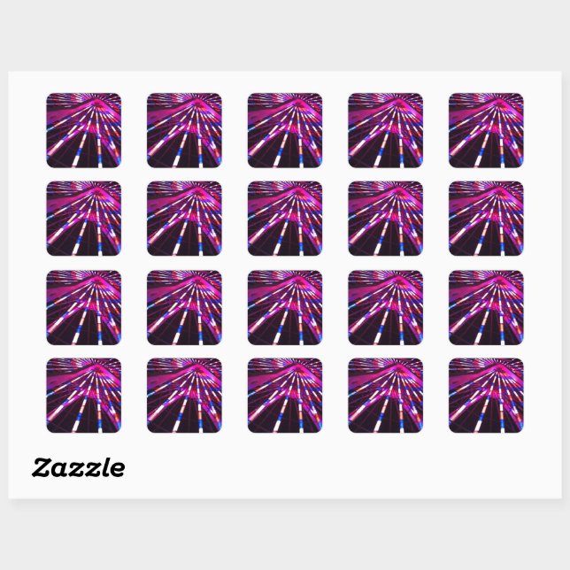 Bright Ferris Wheel Square Stickers (Sheet)