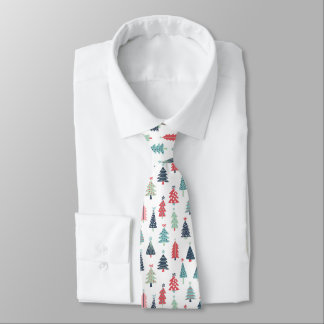 Bright Festive Christmas Tree Pattern  Neck Tie