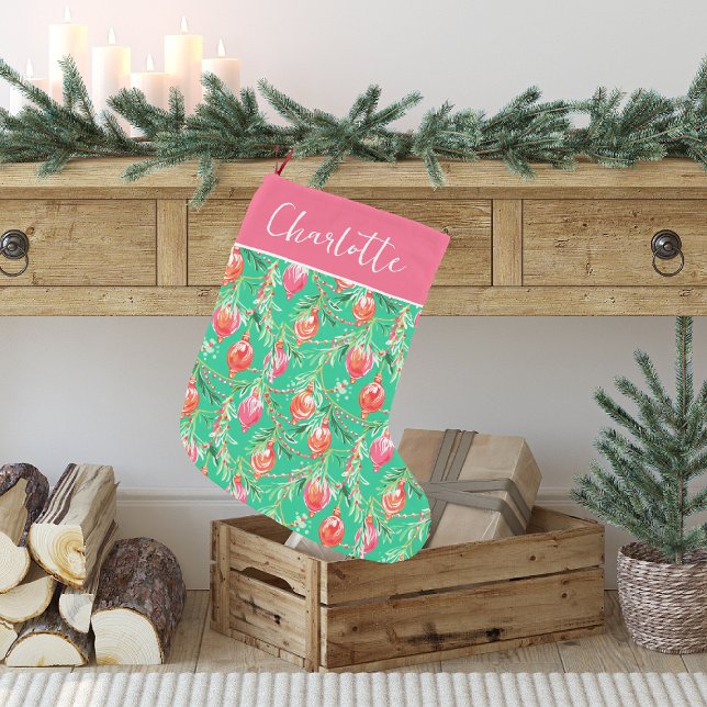 Bright Festive Kitschy Christmas | Monogram Small Christmas Stocking (Creator Uploaded)
