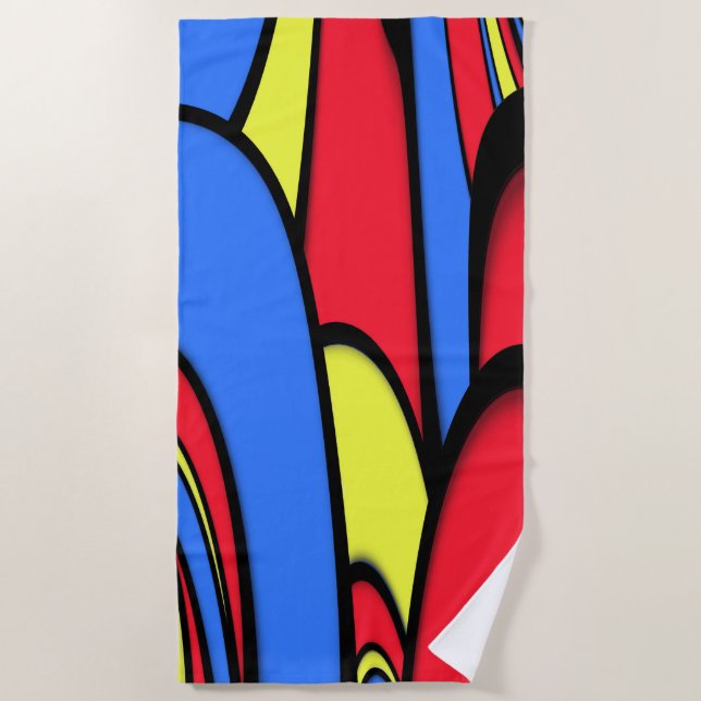 Bright  Festive Splash of Colors Beach Towel (Front)