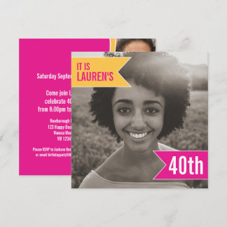 Bright flag photo template 40th birthday party