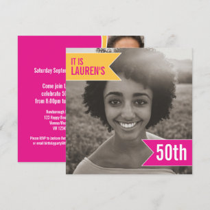 Bright flag photo template 50th birthday party