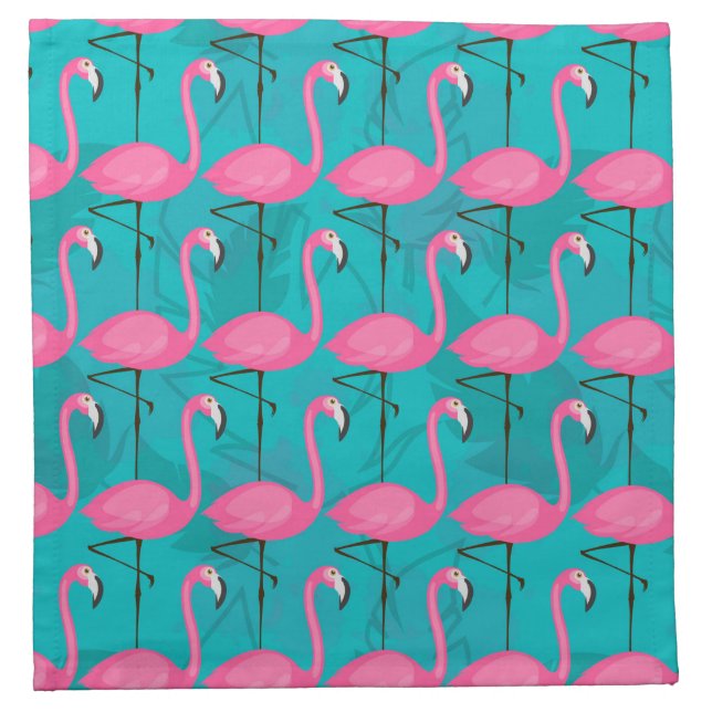 Bright Flamingo Pattern Cloth Napkin (Front)