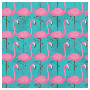 Bright Flamingo Pattern Fabric