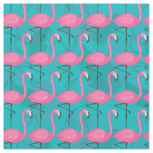 Bright Flamingo Pattern Fabric