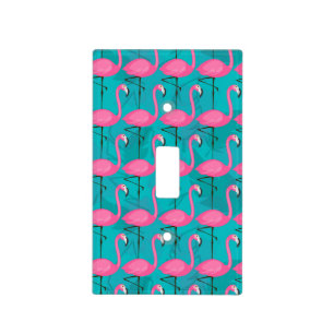 Bright Flamingo Pattern Light Switch Cover