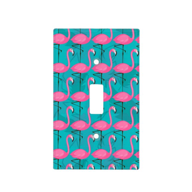 Bright Flamingo Pattern Light Switch Cover (Front)