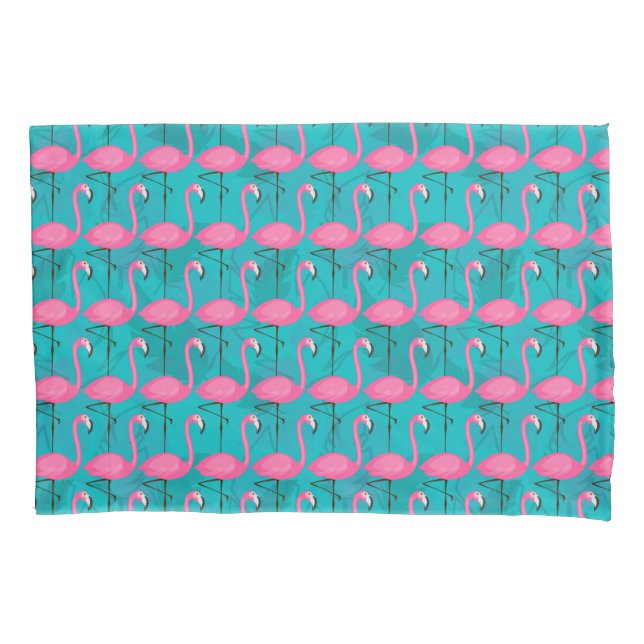 Bright Flamingo Pattern Pillow Case (Front-Left)