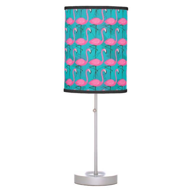 Bright Flamingo Pattern Table Lamp (Front)