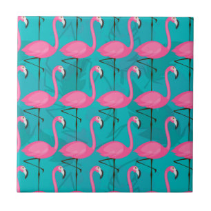 Bright Flamingo Pattern Tile