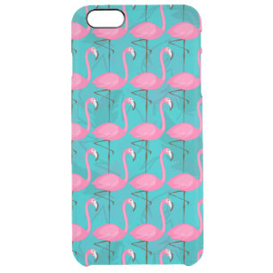 Bright Flamingo Pattern Clear iPhone 6 Plus Case