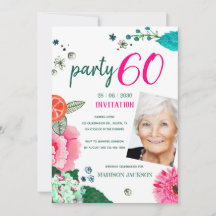 Bright Floral 60th Birthday Party Photo