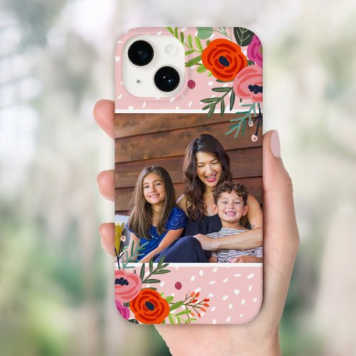 Bright Floral and Dots Custom Photo Case_Mate iPhone 14 Case