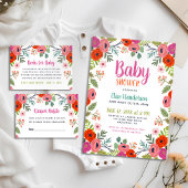Bright Floral Baby Shower Invitation | Zazzle