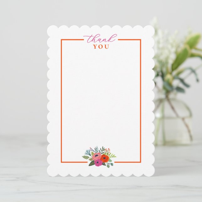 Bright Floral Baby Shower Thank You Card (Standing Front)