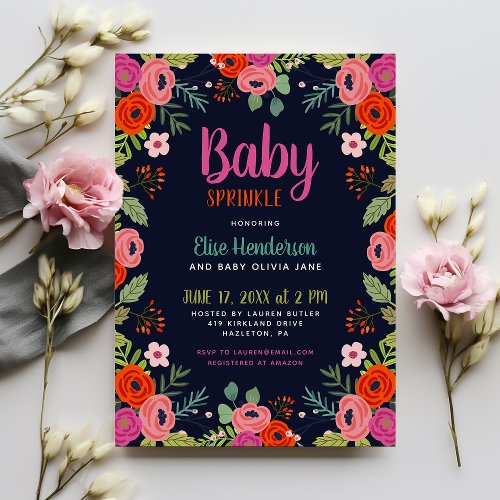 Bright Floral Baby Sprinkle Invitation