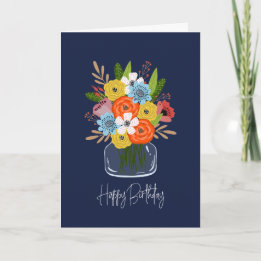 Bright Floral Birthday Card