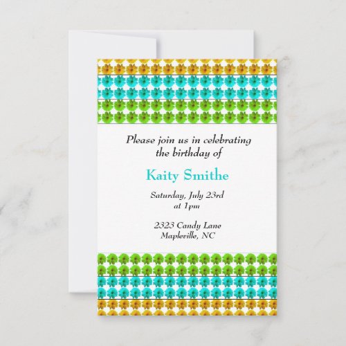 Bright Floral Birthday Invitation