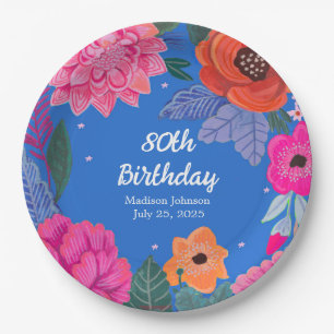 Bright Floral Birthday party Paper Plates