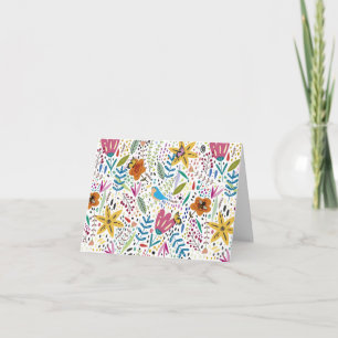 Bright Floral Blank Inside Folded Note Card