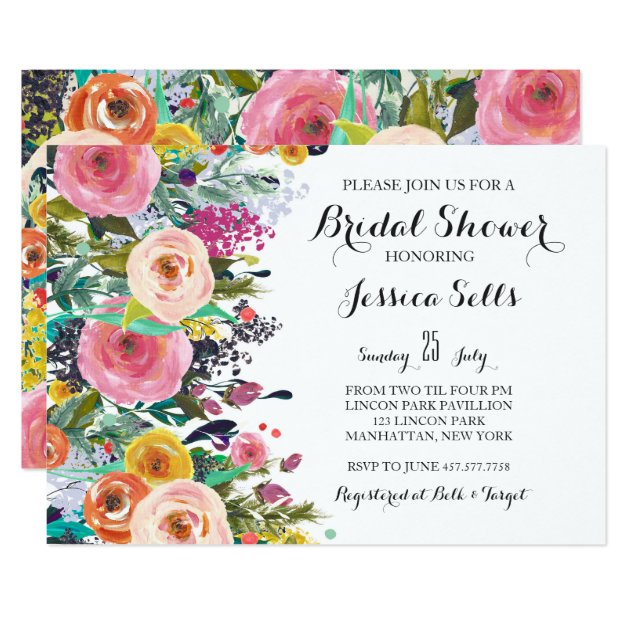 Bright Floral Bridal Shower Invitation