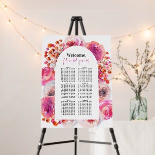 Bright Floral Bridal Shower Seating Sign