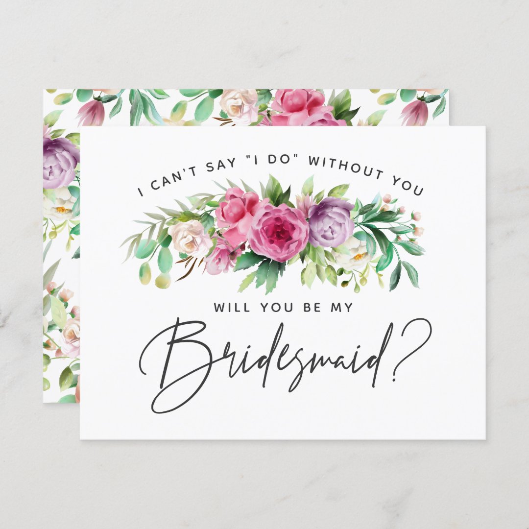 Bright Floral Bridesmaid Card | Zazzle