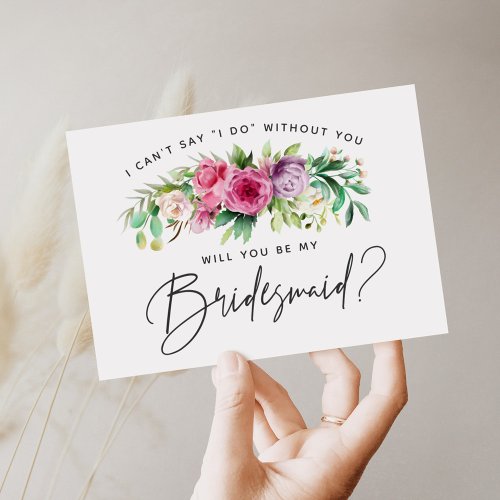 Bright Floral Bridesmaid Card