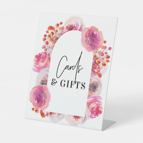 Bright Floral Cards  Gifts Sign for Bridal Shower