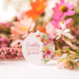 Bright Floral Citrus Bridal Shower Favor Tags