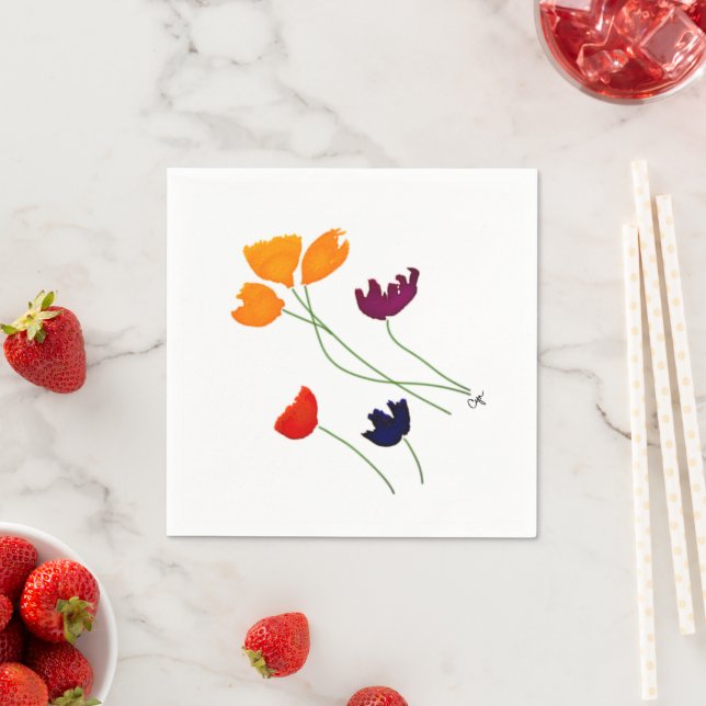 Bright Floral Cocktail Napkins (Insitu)
