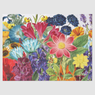 Bright Floral Colorful Wild Flowers Tissue Paper