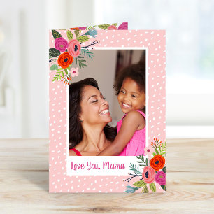 Bright Floral Custom Mother's Day Photo Card