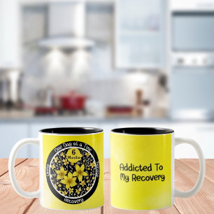 Bright Floral Custom Sobriety Milestone Gift Two-Tone Coffee Mug