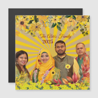 Bright Floral Family Celebration Photo Card 2025