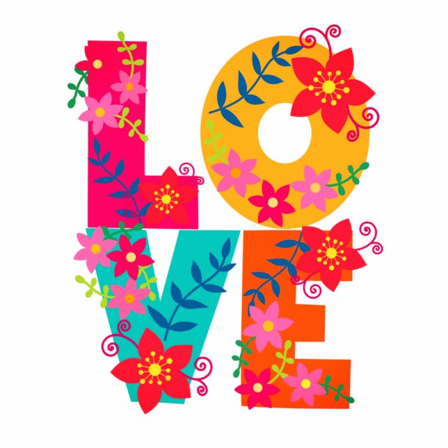 Bright floral love magnet (Front)