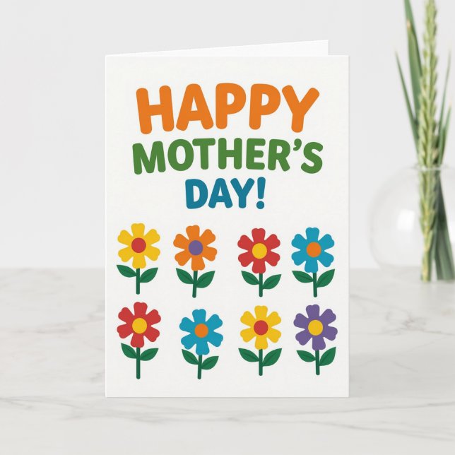 Bright Floral Message Card (Front)