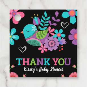 Bright Floral Mexican Fiesta Baby Shower Favor Tags