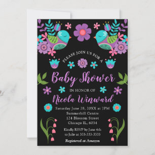 Bright Floral Mexican Fiesta Baby Shower Invitation